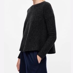 Medium COS Wool dark grey flare sweater with zip detail 🖤